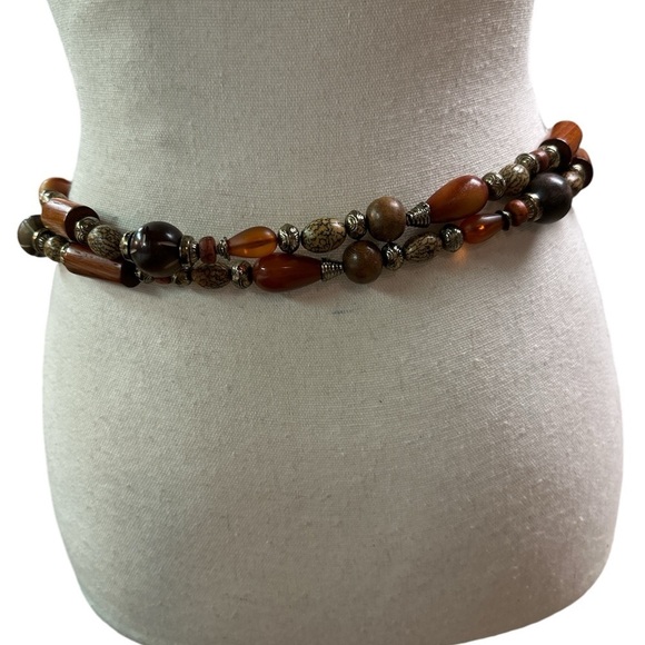 New York Studio Genuine Belt Different Beading In Between Leather At Ends M main image 10